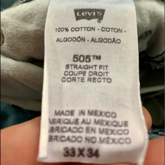 Levi’s 505 33W 34L Straight Fit Jeans - Picture 4 of 6